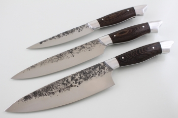 Набор кухонных ножей "Рататуй" Кованая сталь 95х18. Рукоять дерево Венге.