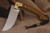 Складной нож "Пчак" Bohler К340, рукоять янтарная карельская береза. 