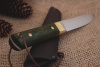 Кованый нож фултанг Bohler K 340, рукоять зеленая карельская береза. 