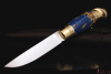 Нож "Фин" 95х18, рукоять кап клена (синий). 