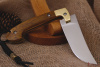 Складной нож "Пчак" Bohler К340, рукоять янтарная карельская береза. 