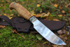 Нож "Сайга" кованая 95х18. Рукоять карельская береза, мельхиор.